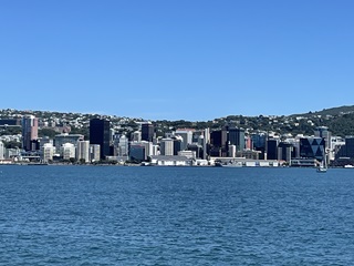 Wellington Harbour and central city.