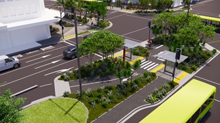 Golden Mile render of the Courtenay Intersection once works are complete.