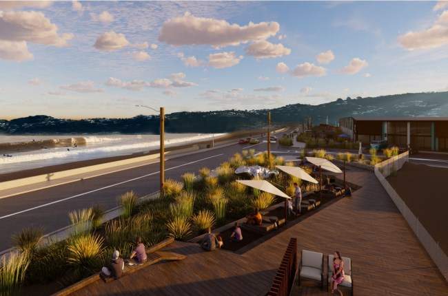 Artist's image of Huetepara Park, Lyall Bay.