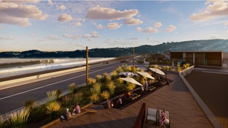 Artist's image of Huetepara Park, Lyall Bay.