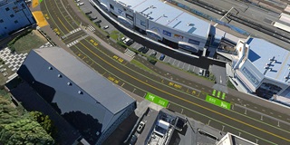 Birds eye view of Thorndon Quay works.