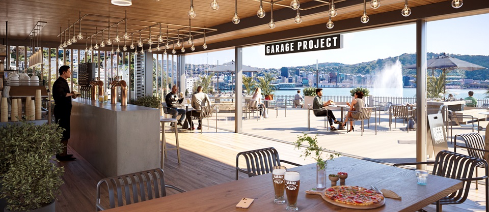 Artist impression of The Pavillion and the Garage Project Bar