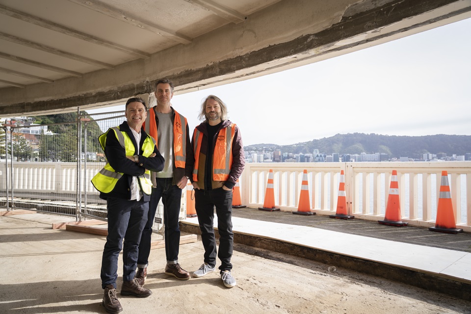 Photo credit Makato Takaoka: Ben Bayly with Garage Project's Ian Gillespie & Jos Ruffell