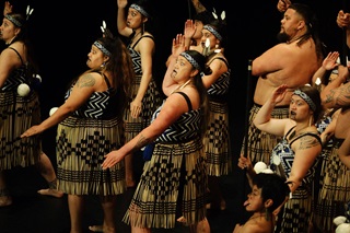 Kapa haka group Te Ahi a Tahurangi perform for Ngā Kapa Haka o Te Matatini.