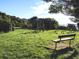 Playground area in a park.