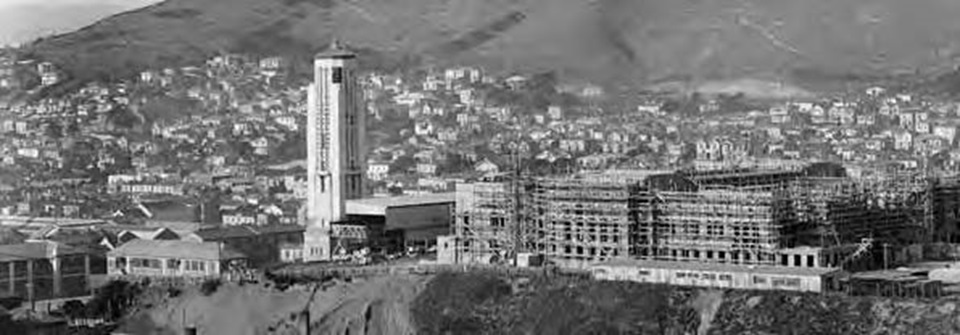 A panorama showing the Carillon, and the former National Museum under construction, in 1934.