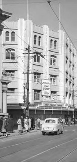 The Art Deco facade of James Smith Building, pictured in 1957.