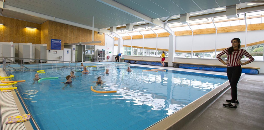 Hydrotherapy class being led by instructor