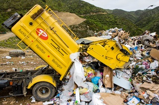 Waste at the landfill. 