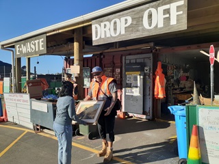The drop off location outside the tip shop at the Southern Landfill