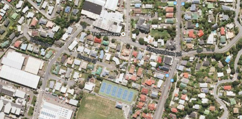 The satellite view of Darlington Road and Camperdown Road - where Wonderland used to be located.