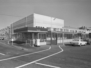 View of the Domestic Terminal, Wellington Airport. Photographed for the Evening Post newspaper by an unknown photographer in 1984. Published in the Evening Post 29 May 1984. 