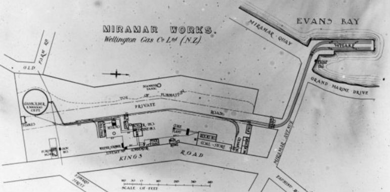 The site of the original gas works in Miramar.