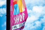 Flags in Kilbirnie, Rongotai, Lyall Bay shopping district.