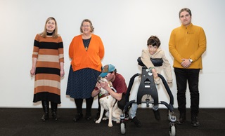Accessibility Advisory Group from L to R: Olivia Murphy, Rachel Nobel, Ra Smith, Cyrus Dahl and Ali Aminifard. 
