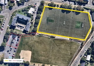 Map of affected closure areas at Alex Moore Park.