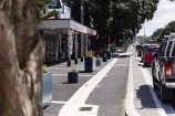 Island Bay cycle lane in the shopping centre.