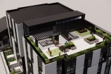 Render of roof top garden.