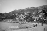 A black and white photo looking south along oriental bay 1906.