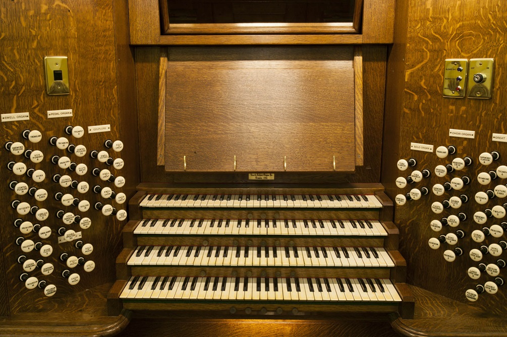 Town Hall organ keyboard.