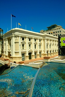 View of Wellington Town Hall from Civic Square.