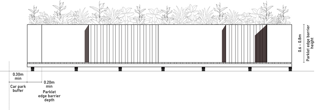 Architectural drawing showing design specifications.