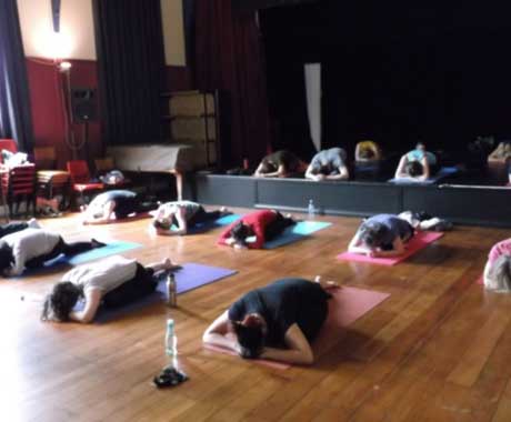 Yoga class at Newtown Hall