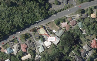Aerial photography of a draft road stopping plan in Newlands.