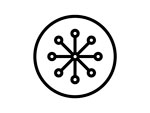 Icon representing Triennium Plan goal: a circle with 8 spokes inside.
