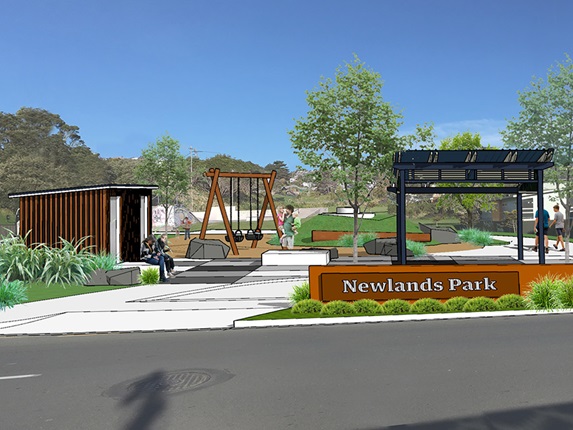 Image showing a proposed layout for Newlands Park.