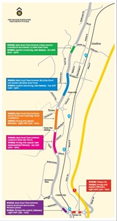 Map showing road maintenance stages for Tawa works