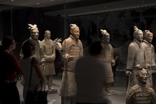 Close up image of the Terracotta Warriors at Te Papa