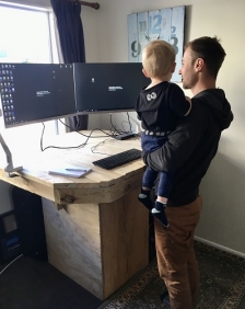 Josh Harding in his home office.