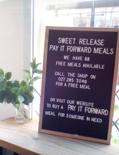 Sweet Release have launched a pay-it-forward meal initiative.
