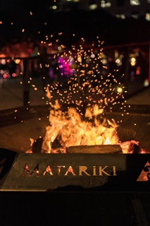 Image of fire in brazier at 2019 Matariki festival
