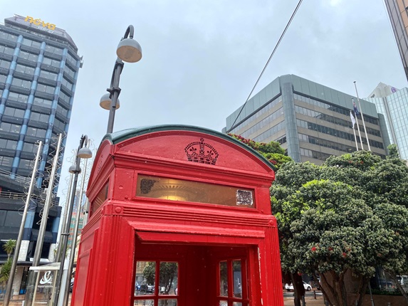 The telephone box in Post Office Square.