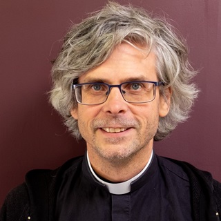 Photo of Rev. Mark Henderwood who manages St Hilda’s Anglican Church in Island Bay. 