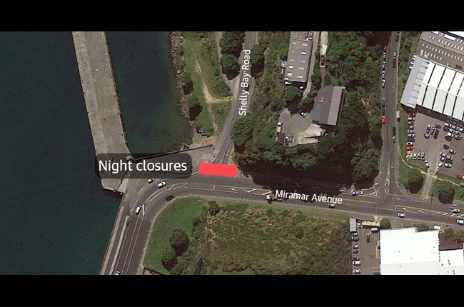 Shelly Bay Road intersection to be closed overnight