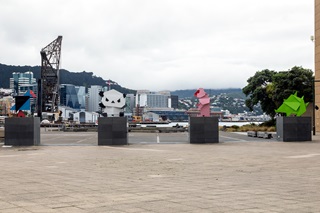 Four plinths by Ben Pearce image courtesy of Wellington Sculpture Trust