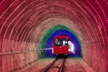 Cable Car recently in tunnel with lights