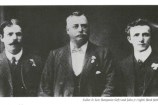 A black and white photo of John Fuller and his sons. 