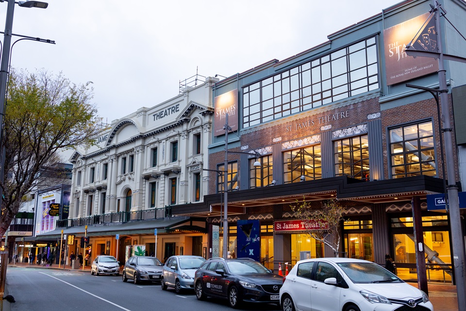 Frontage of St James Theatre on Courtenay Place