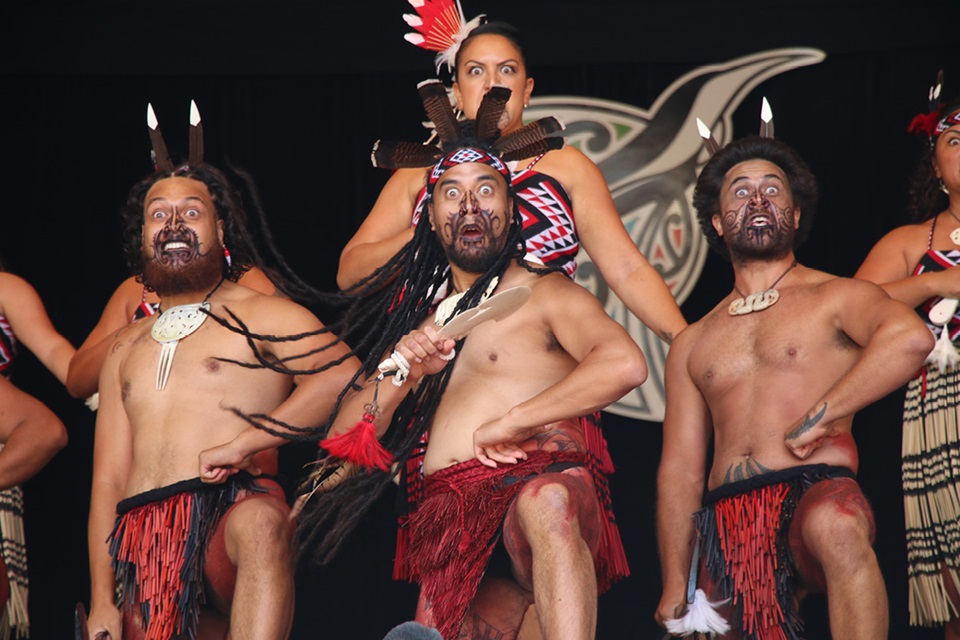 Ngā Kapa Haka o Te Matatini performers in action