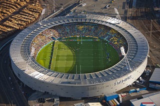 Wellington Regional Stadium from above.