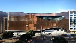 The outside of Takina convention centre.