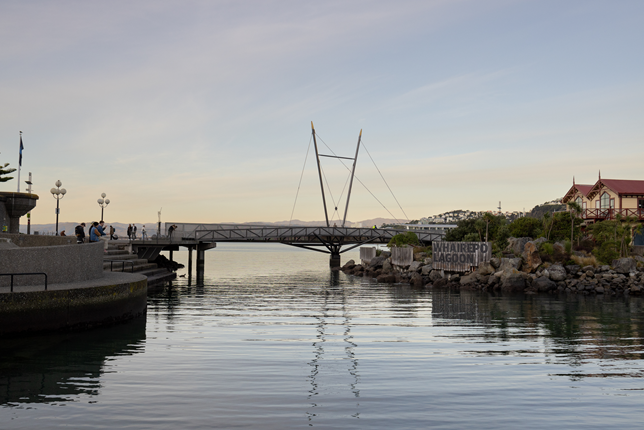 Lagoon with a bridge over the top of it.