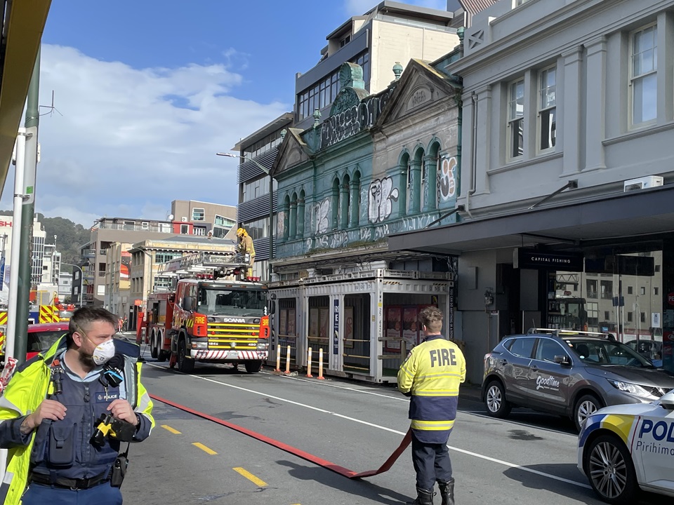 Ghuznee Street building with Fire and Emergency teams operating