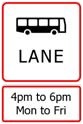 A sign that indicates when a section of road is for buses to use
