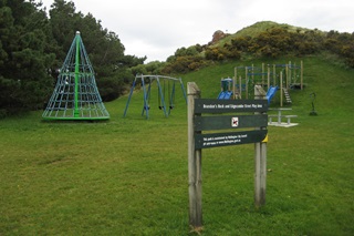View of Brandon's rock playground and park