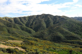 View of steep hills at Kilmister Tops Reserve.